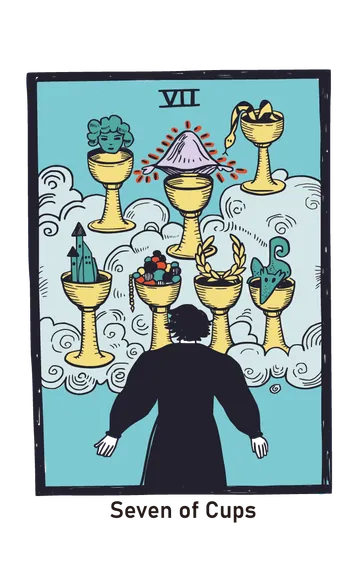 컵 7 타로카드 (7 of Cups) 그림