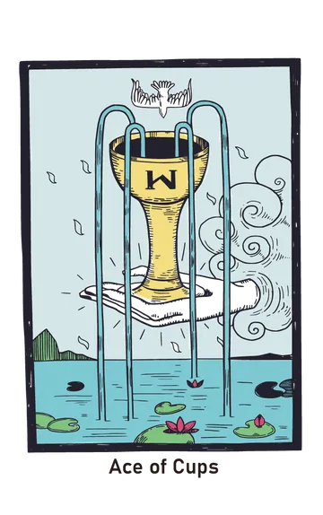 컵 에이스 타로카드 (Ace of Cups) 그림