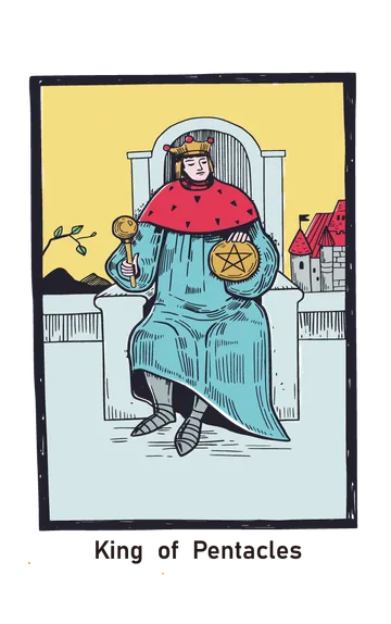펜타클 킹 타로카드 (King of Pentacles) 그림