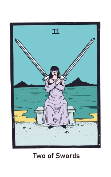 소드 2 타로카드 (2 of Swords) 그림