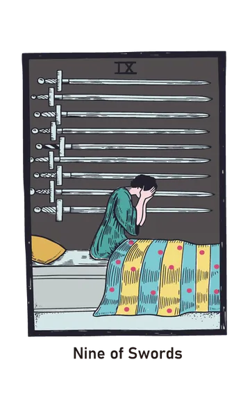 소드 9 타로카드 (9 of Swords) 그림