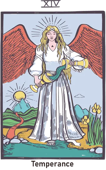 절제 타로카드 (Temperance) 그림