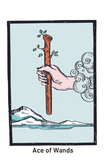 완드 에이스 타로카드 (Ace of Wands) 그림